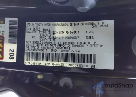 2016 Toyota Tacoma Trd Sport from USA, damaged, VIN 3TMCZ5AN4GM034217